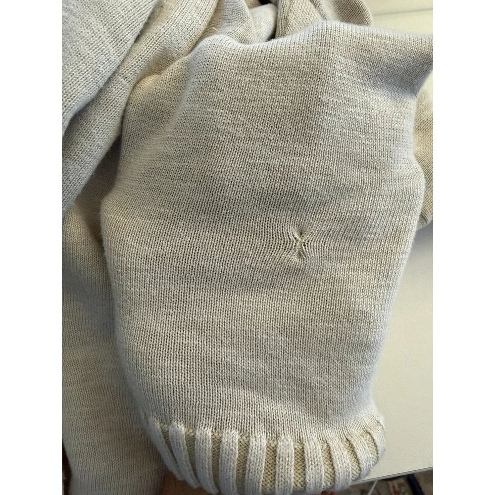 Peruvian Connection Knit Hoodie Womens Sz S Cotton Pouch Pocket Side Slit Lounge